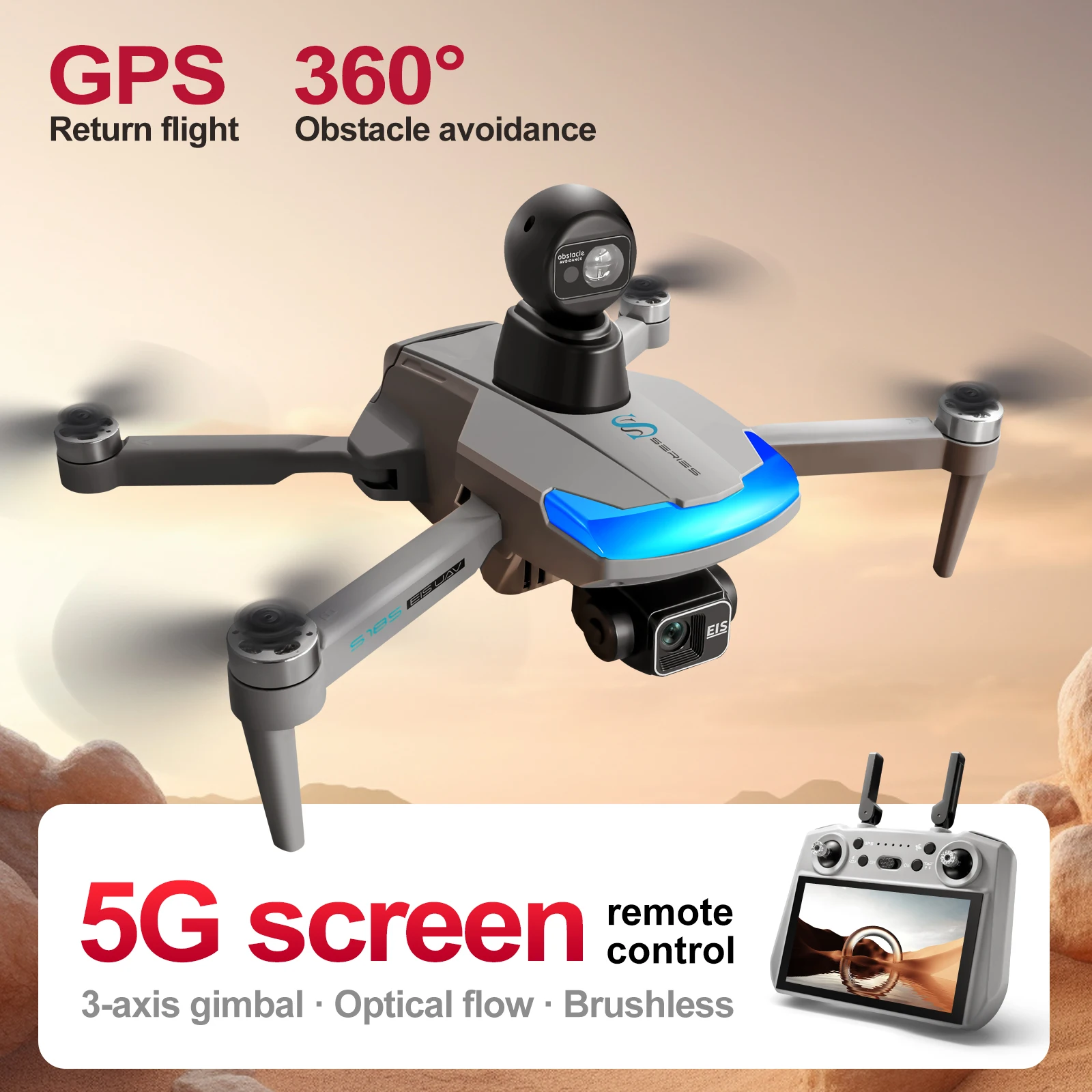 S185 Professional Drone 2.7K H - огляд і ціна Drone Gimbal 3 Axis